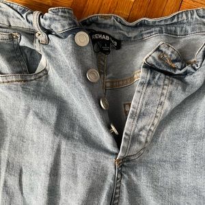 Cross Over Asymmetrical button jeans